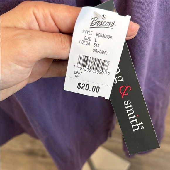 Hasting & Smith Large Purple Relaxed Long Sleeve Tee - Picture 5 of 10
